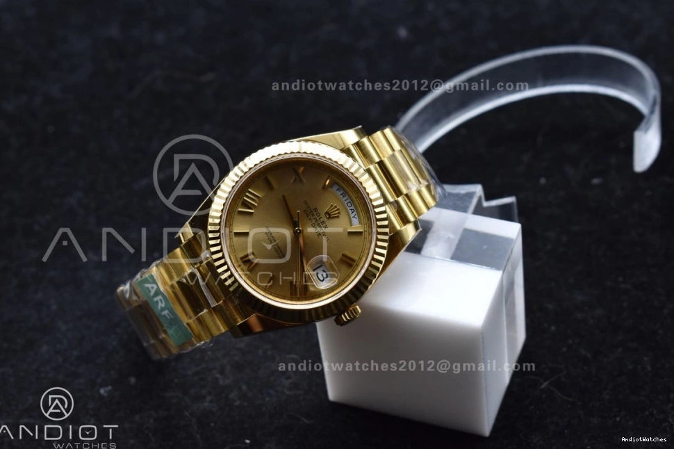 YG Bracelet 658 1:1 40 Weight) Edition Gold Dial Day VR3255 Date Best ARF (Gain Stretchable President 228238 On Roman 0523